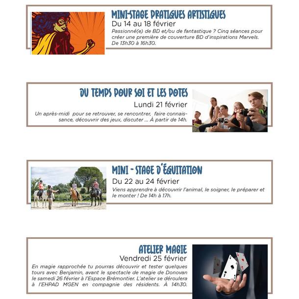 Programme vacances de février au Paiji d'Arès 